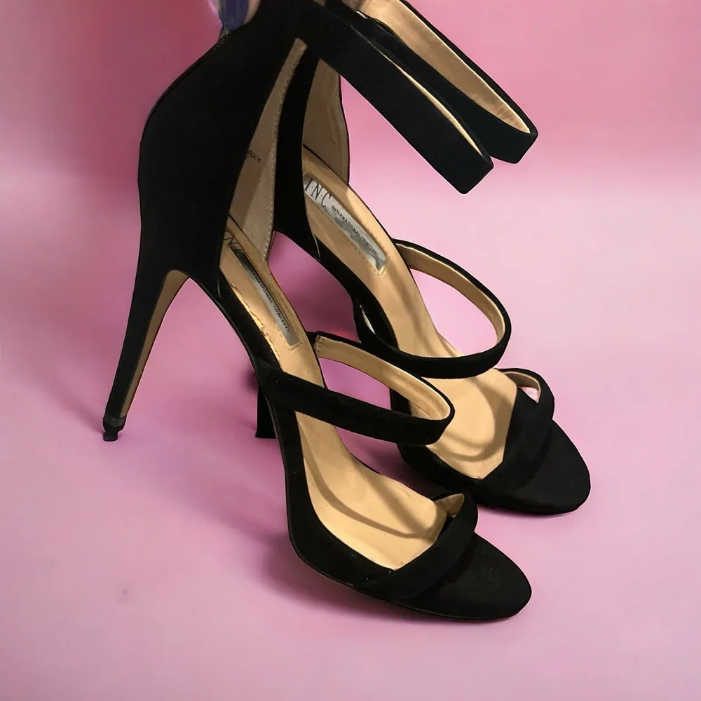 INC‎ International Concepts | Inc Black Strappy Suede Heels size 9.5